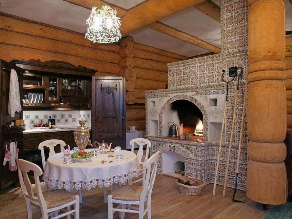 Дом в русском стиле с печкой