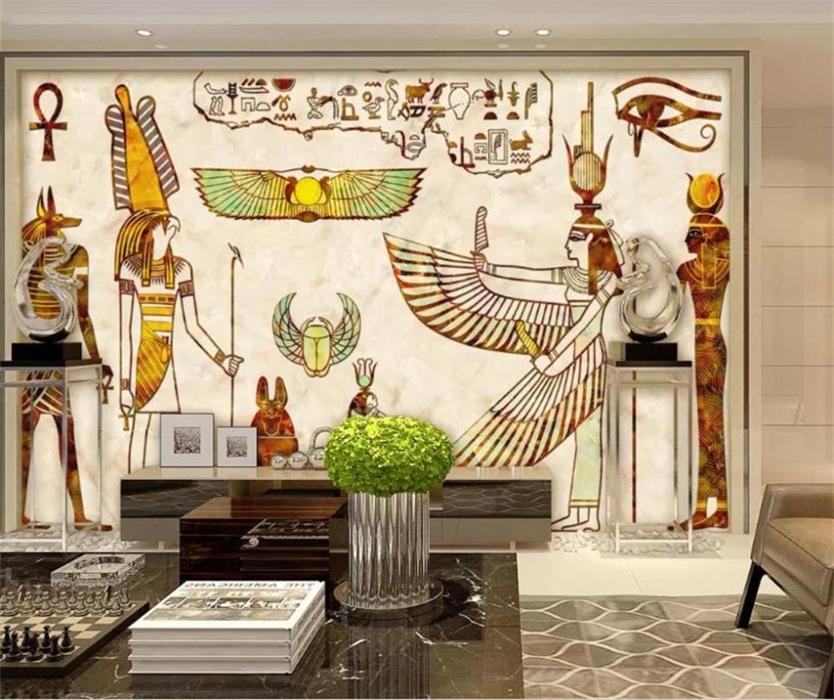 Декор стен в египетском стиле