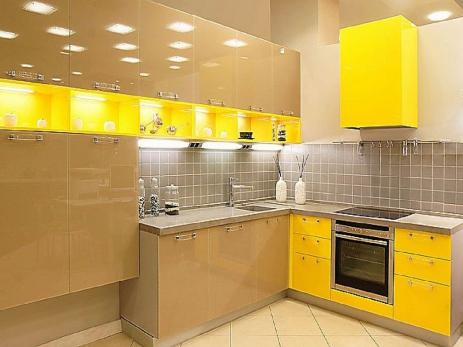 Кухня горчичного цвета (70 фото)
