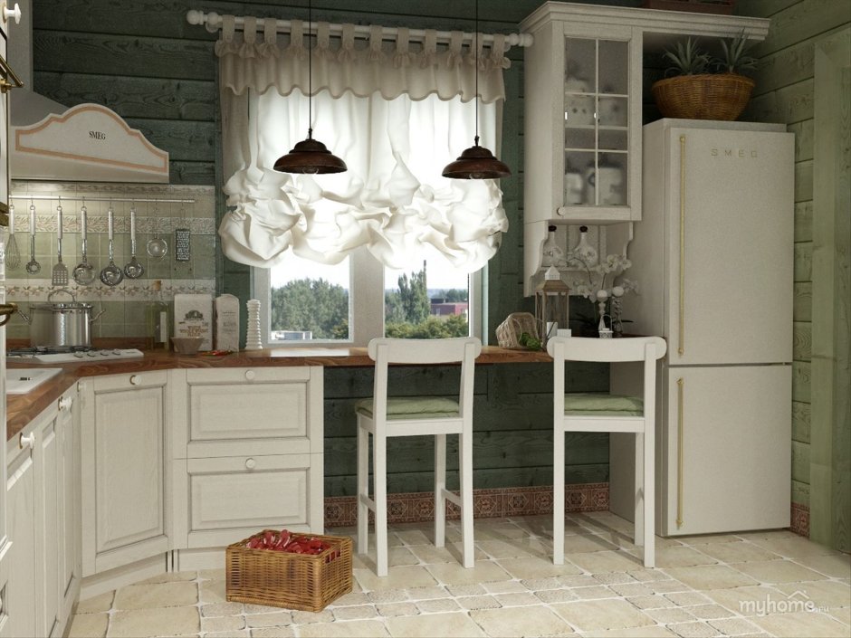 Белая кухня в стиле Прованс в интерьере