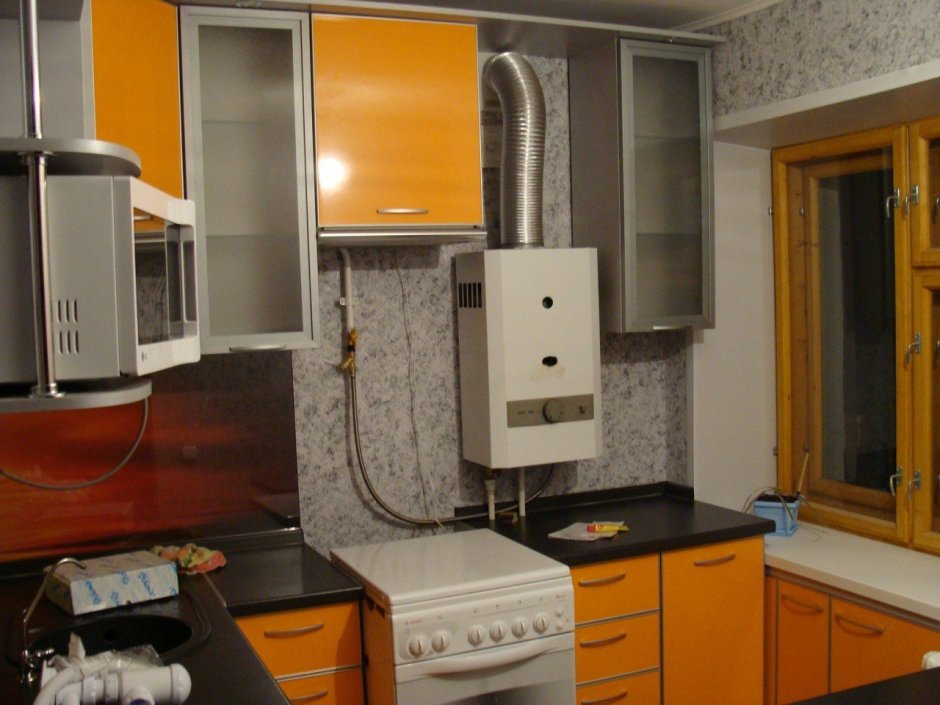 Планировка кухни 12 кв.м с газовым котлом