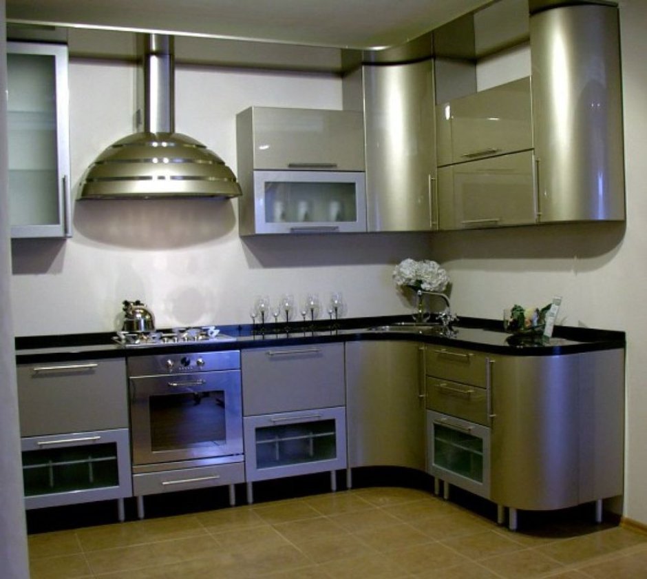 Кухня стального цвета (65 фото)