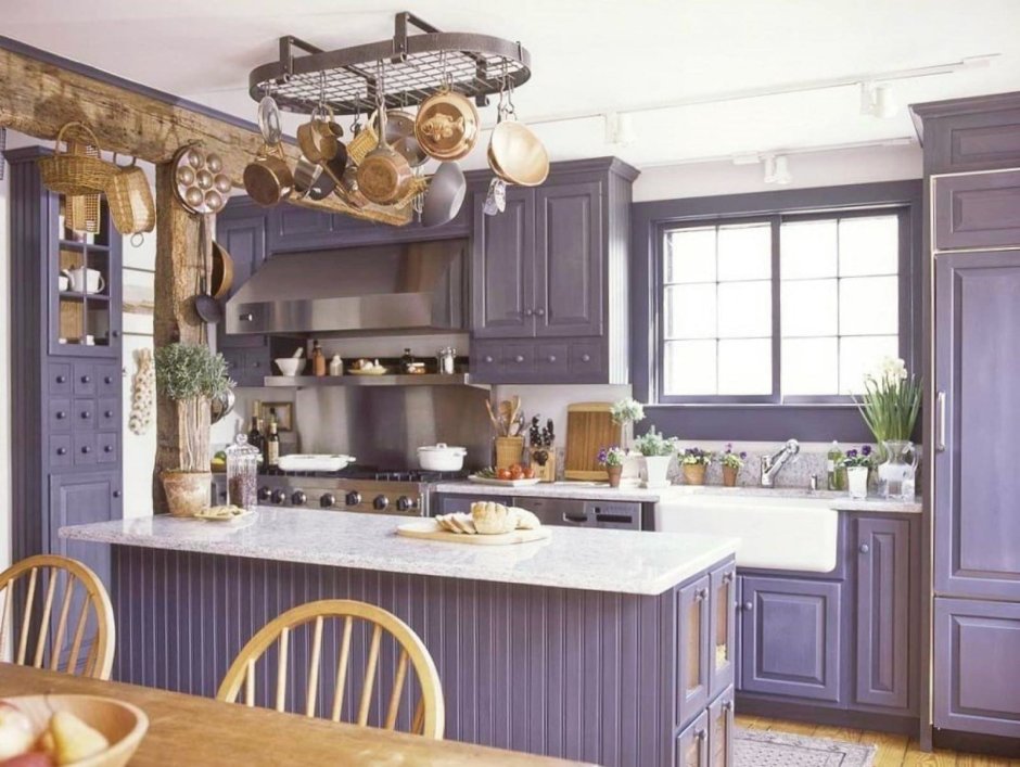Кухня цвета лаванды (63 фото)