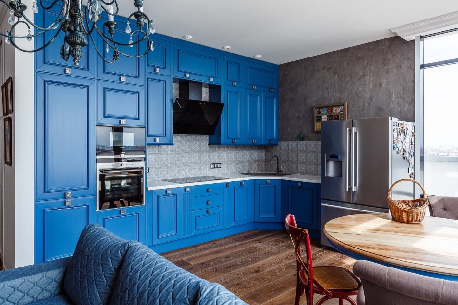 Кухня синяя матовая икеа