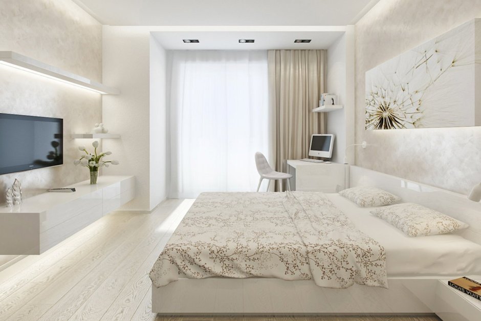 Дизайн прямоугольной спальни (83 фото)