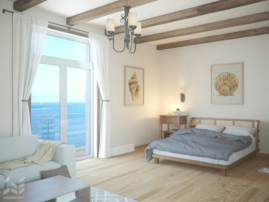 Спальня Средиземноморский стиль оливковая