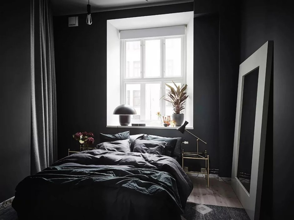 Спальня в черном стиле