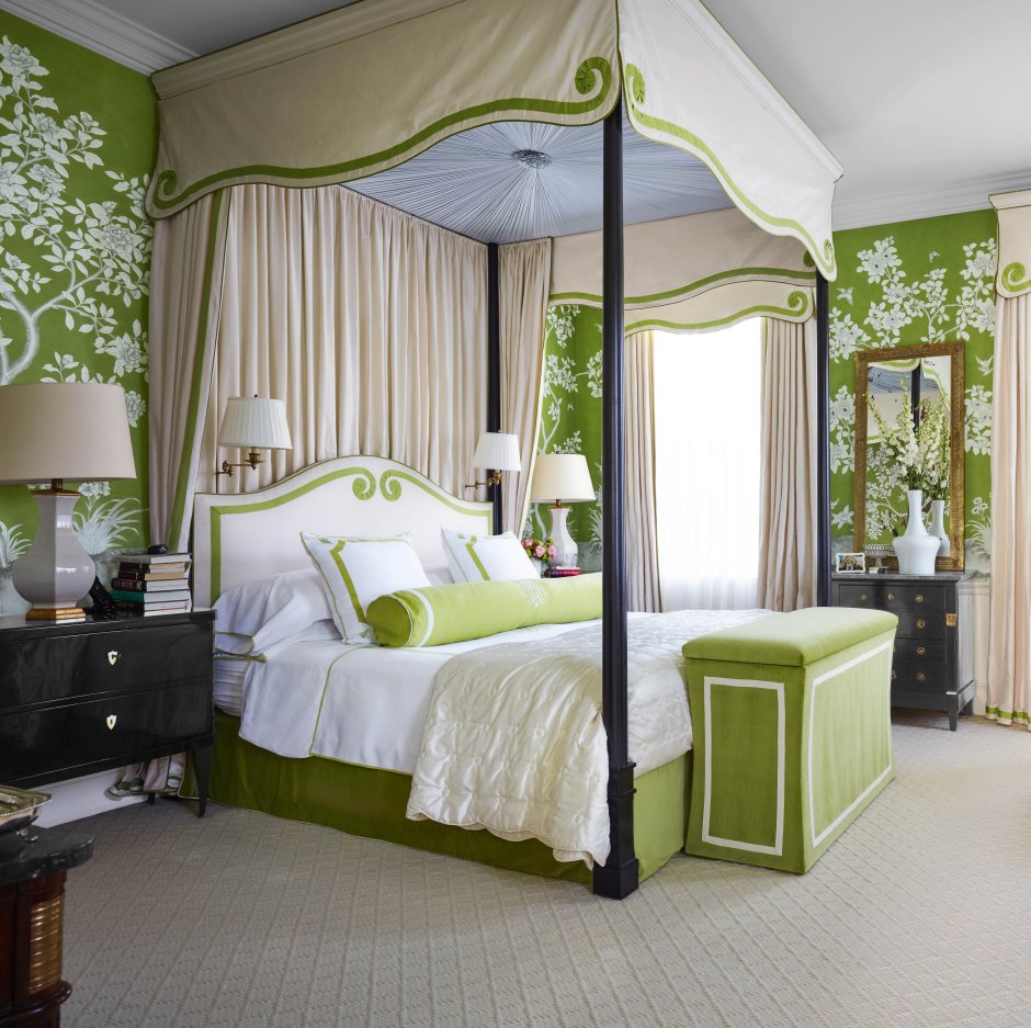 Красивые комнаты в зеленом стиле