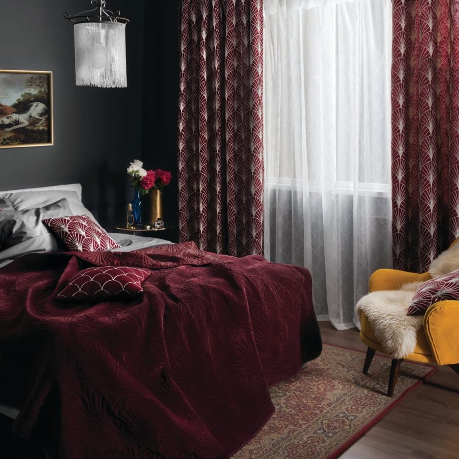 Цвет марсала в интерьере спальни