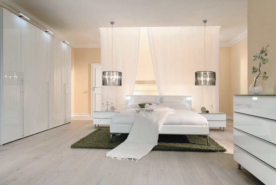 Спальня в стиле Модерн в белых тонах