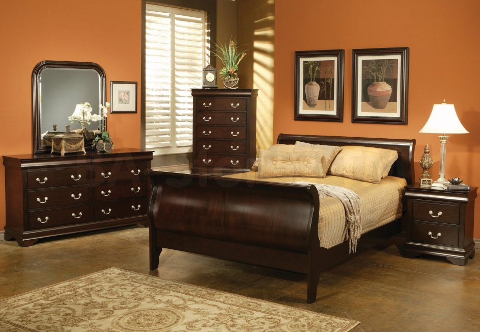 Интерьер спальни с коричневой мебелью (80 фото)