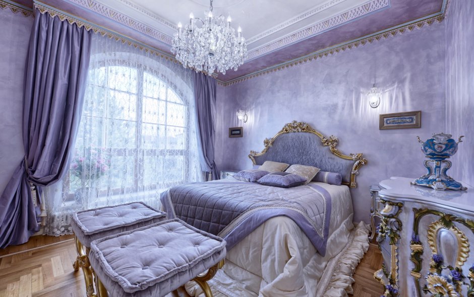 Стиль рококо в интерьере спальни