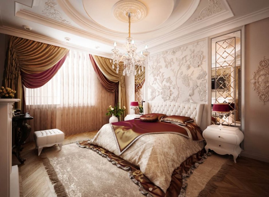 Ширма в спальне в стиле рококо
