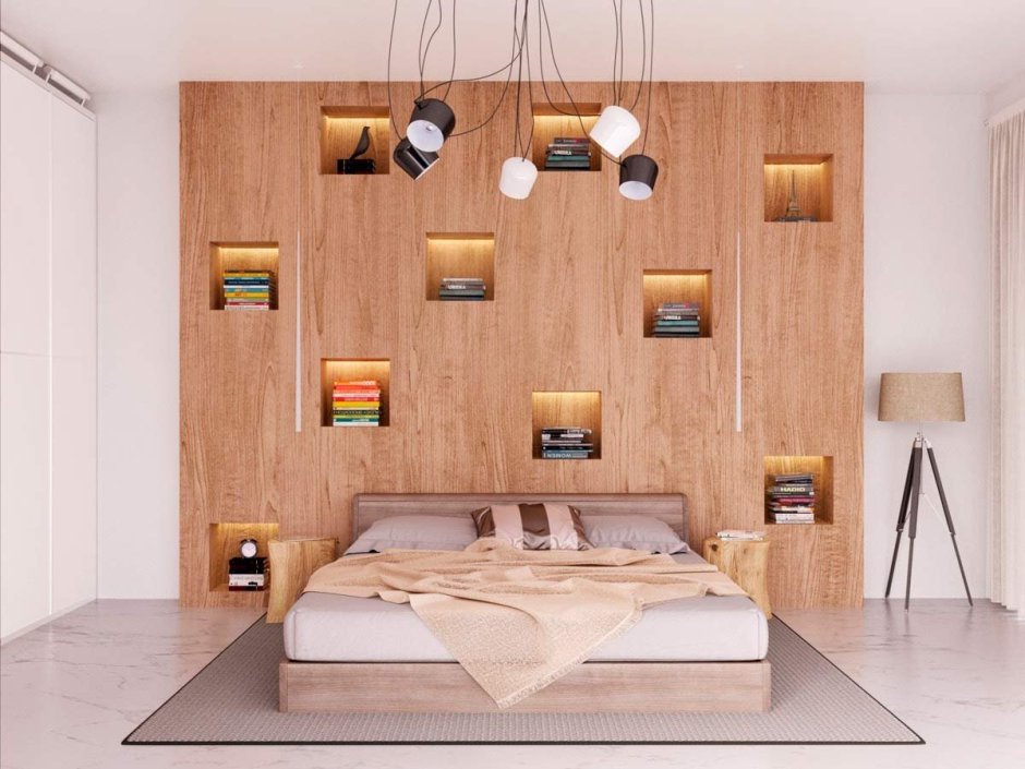 Спальня в современном стиле дерево