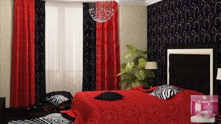 Черно красная спальня (69 фото)