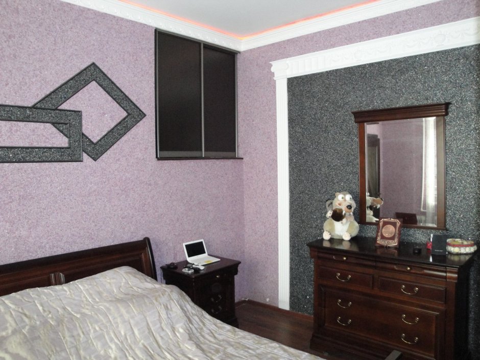 Декоративная штукатурка в спальне в стиле Прованс
