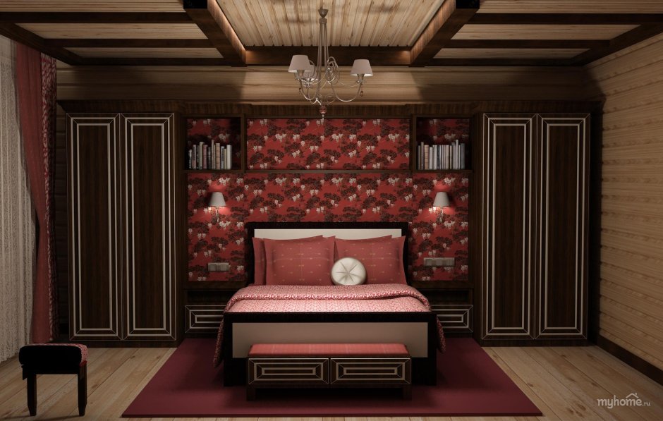 Интерьер спальни в стиле Фьюжн реальные фотографии