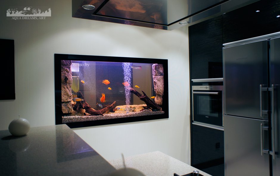 Встроенные аквариумы в стену
