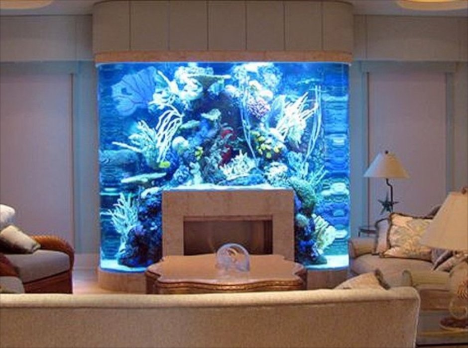 Стильный аквариум в интерьере