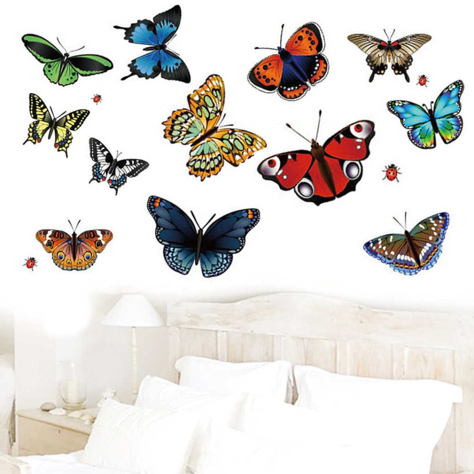 Декоративные наклейки на стены бабочки