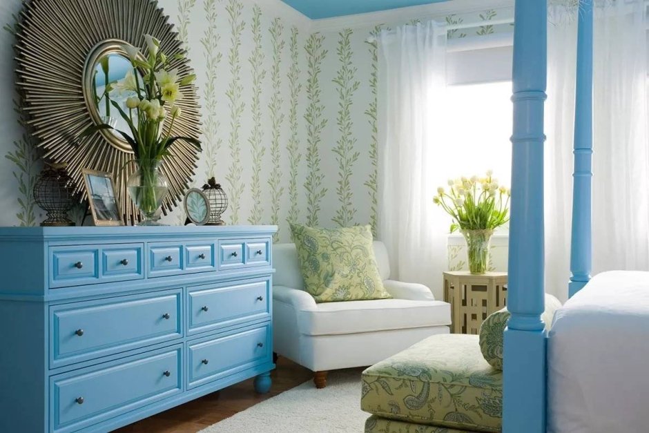 Интерьер в голубых тонах