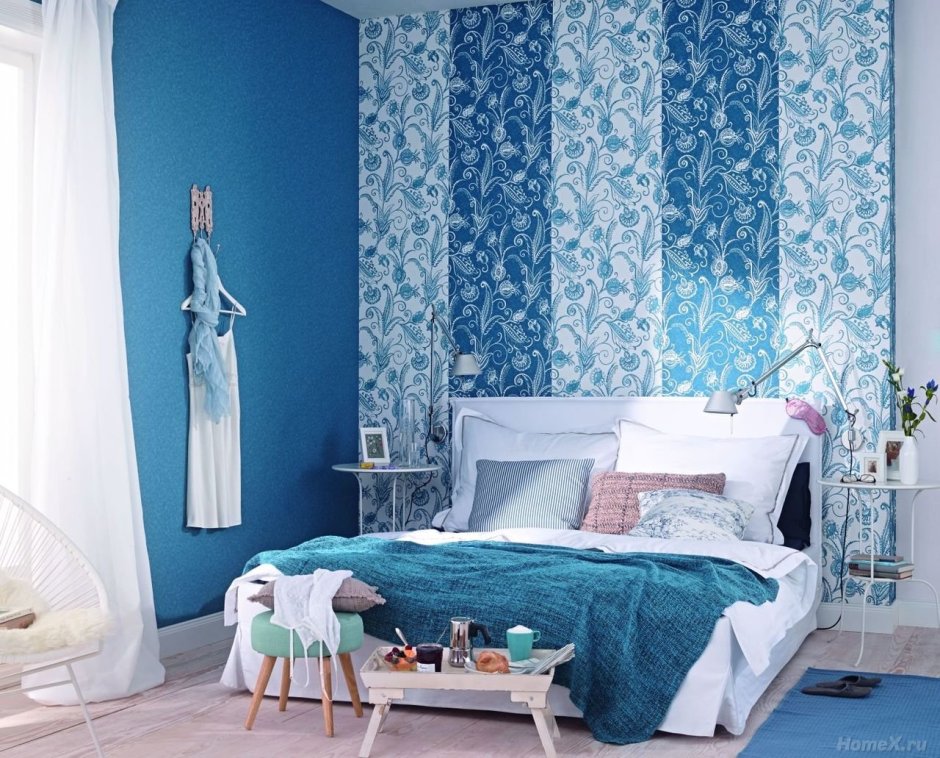 Спальня в голубом цвете