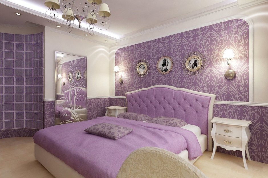 Фиолетовый цвет стен
