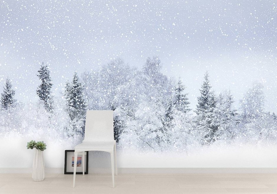 Фотообои зимний пейзаж на стену