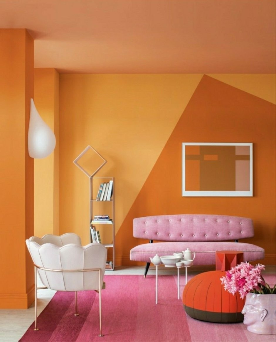 Карамельный цвет стен в интерьере