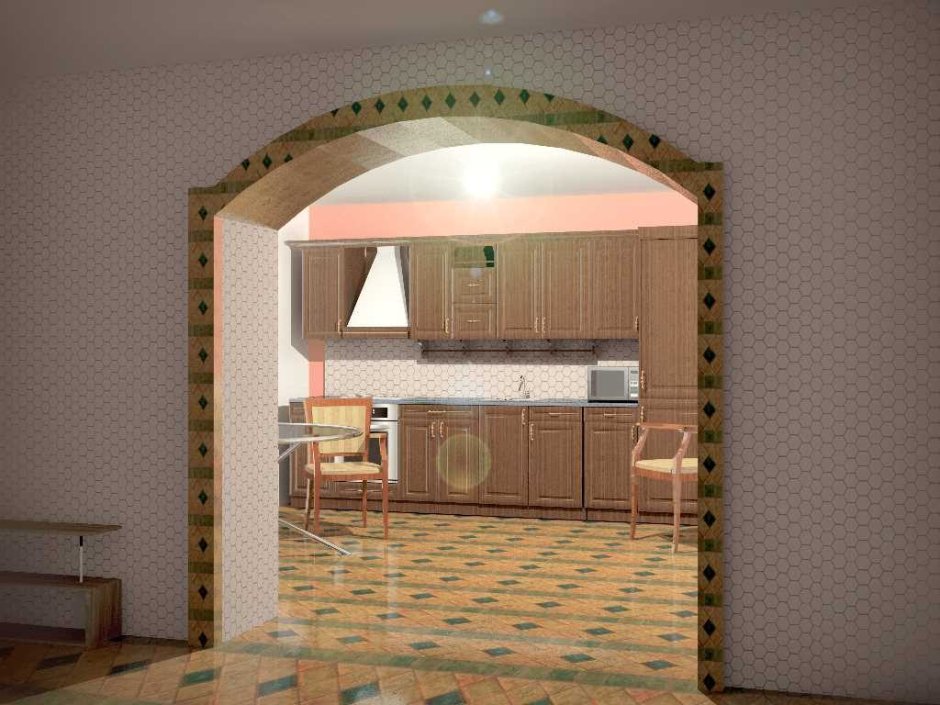 Декорация арки на кухню