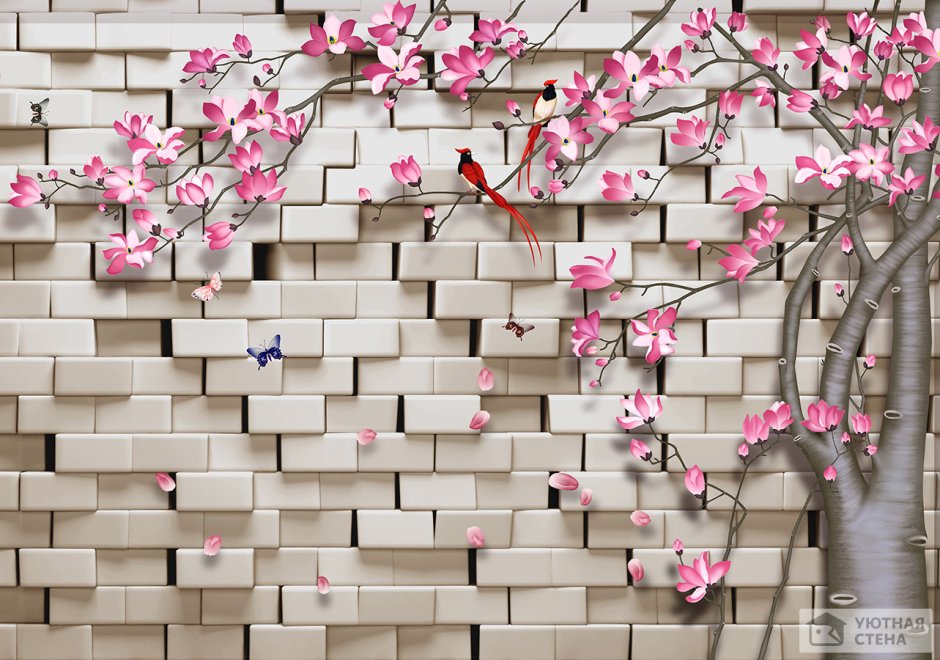 Стена с цветами