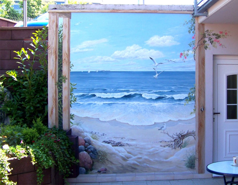 Роспись стен морской пейзаж