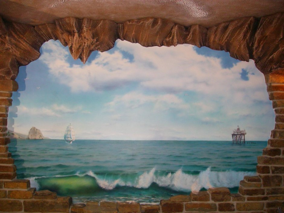 Морской пейзаж на стене