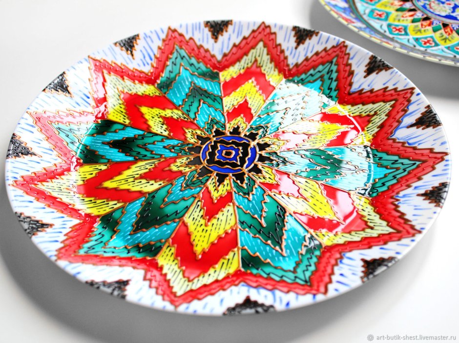 Декоративные тарелки на стену с бабочками