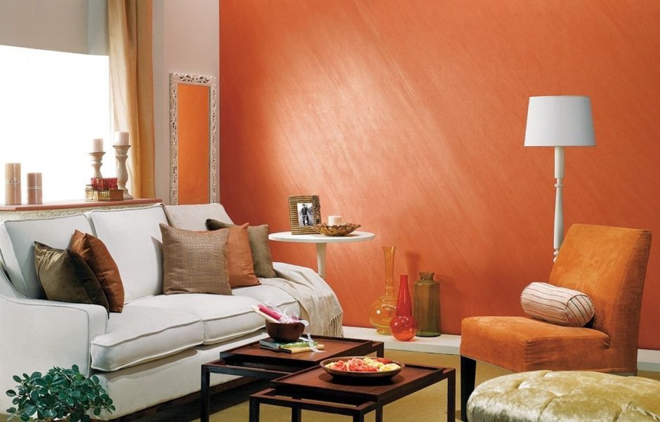 Светло персиковый цвет стен