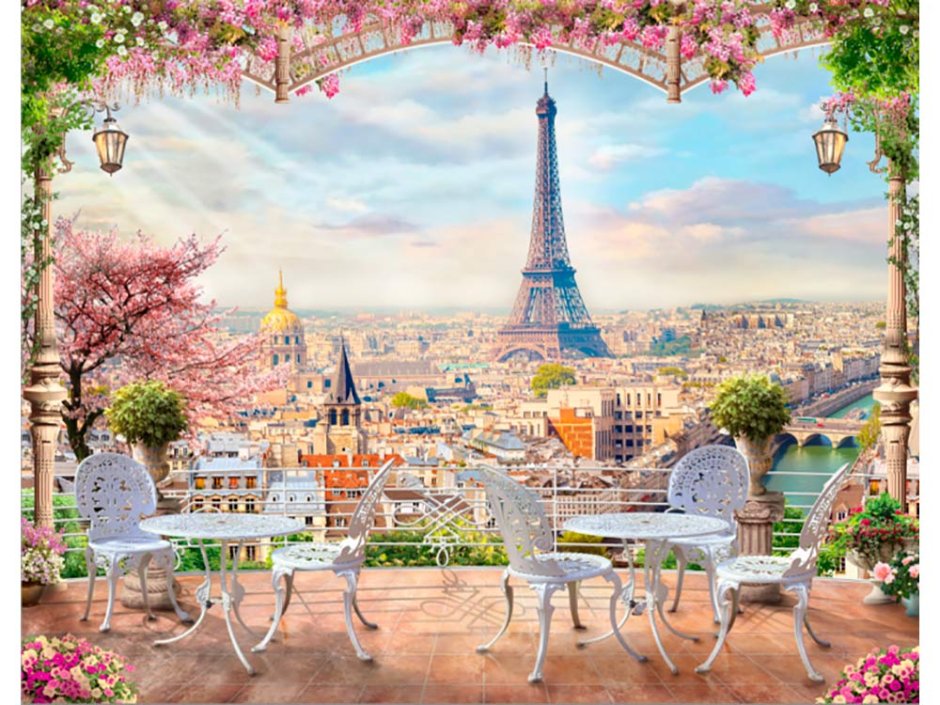 Парижские кафе с видом на Эйфелеву башню