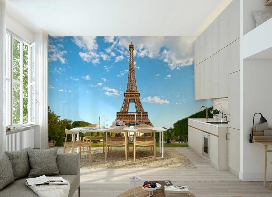 Фотообои на стену Париж Эйфелева башня
