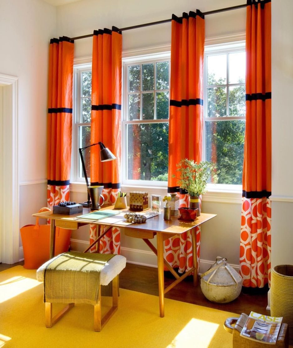 Оранжевые шторы икеа