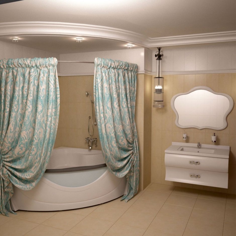 Штора для ванны Aima Design 200x240 бежевый