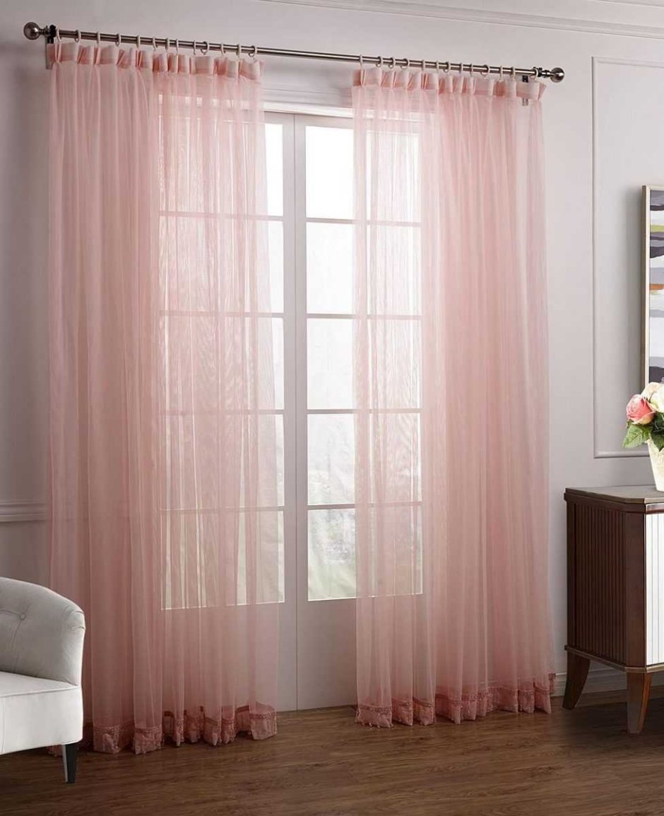 Пастельно розовые шторы