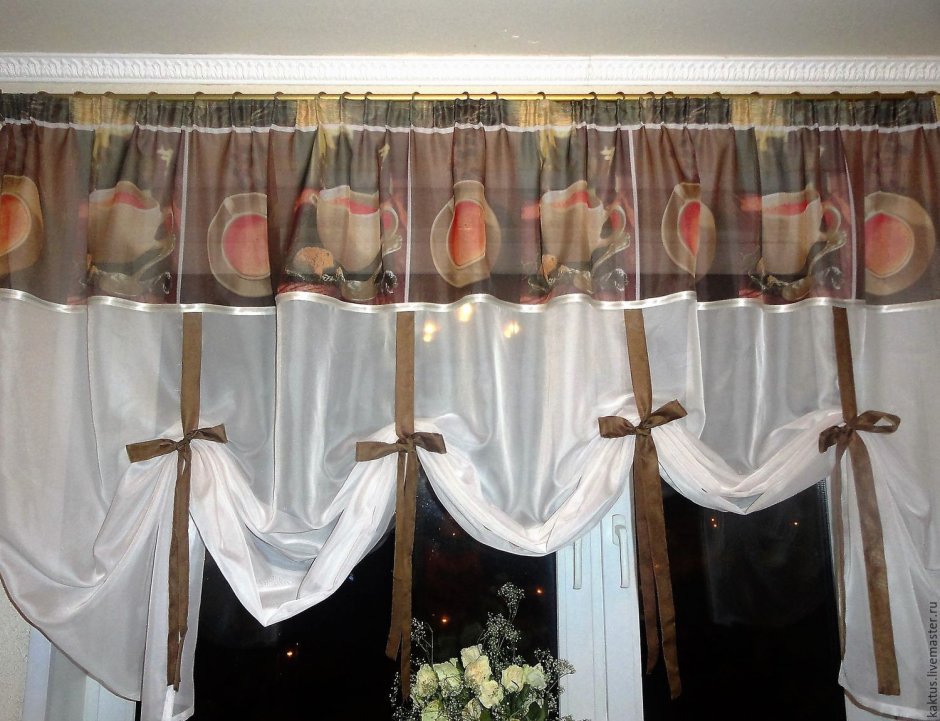 Кухонные шторы из остатков ткани