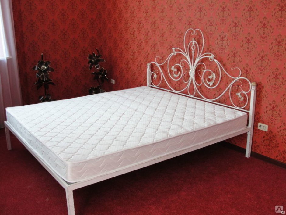 Кровать металлическая двуспальная 1800х2000 белая Румба