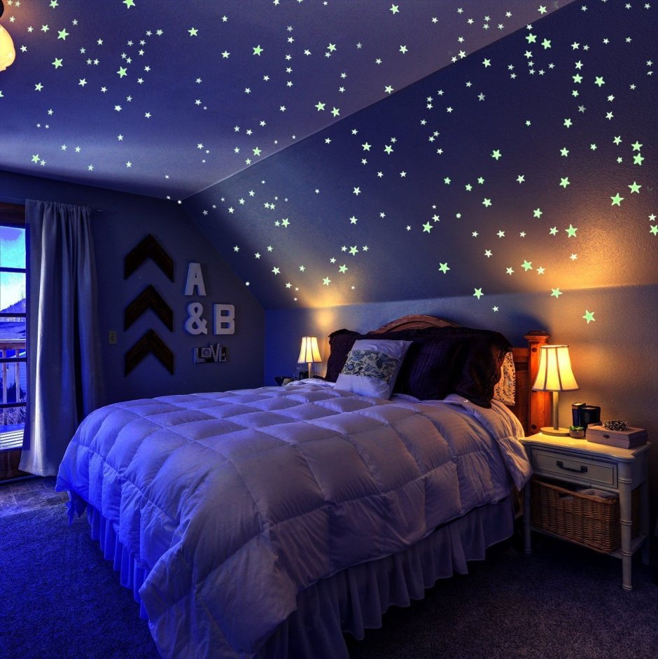 Спальня в стиле звездное небо