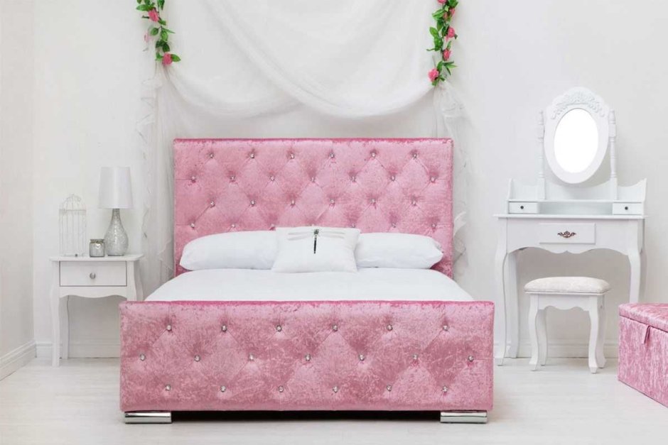 Кровать Осхен 160 Velvet Pink