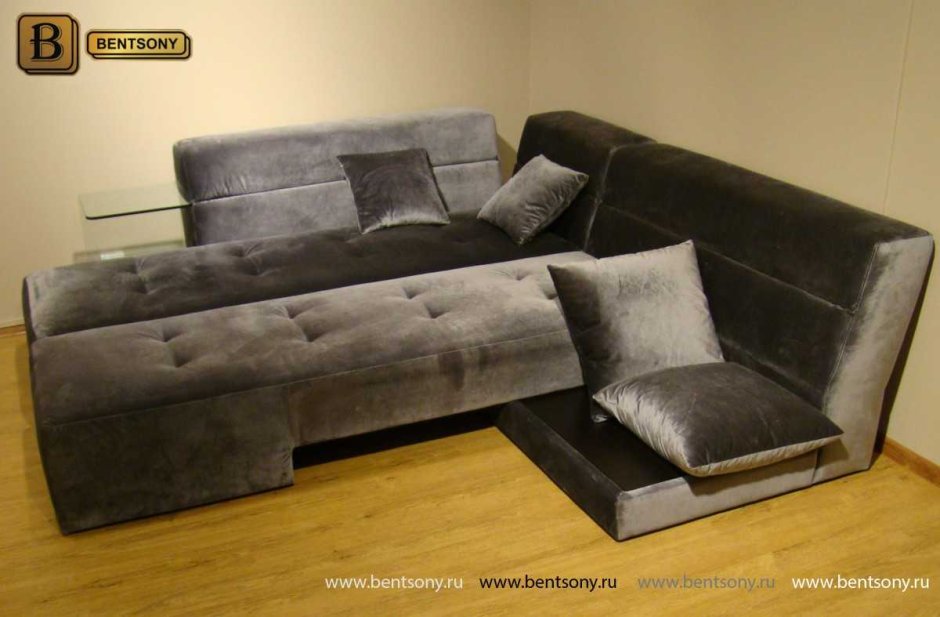 Угловой модульный велюровый диван