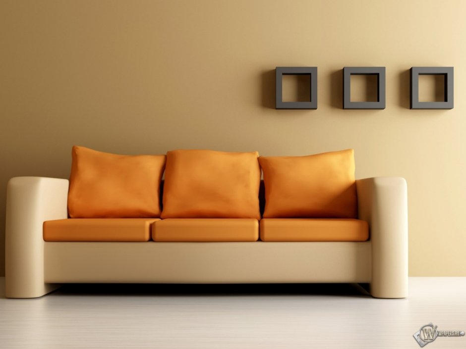 Угловой диван Sofa оранжевый