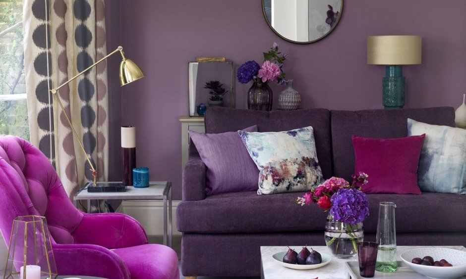 Фиолетовый декор комнаты