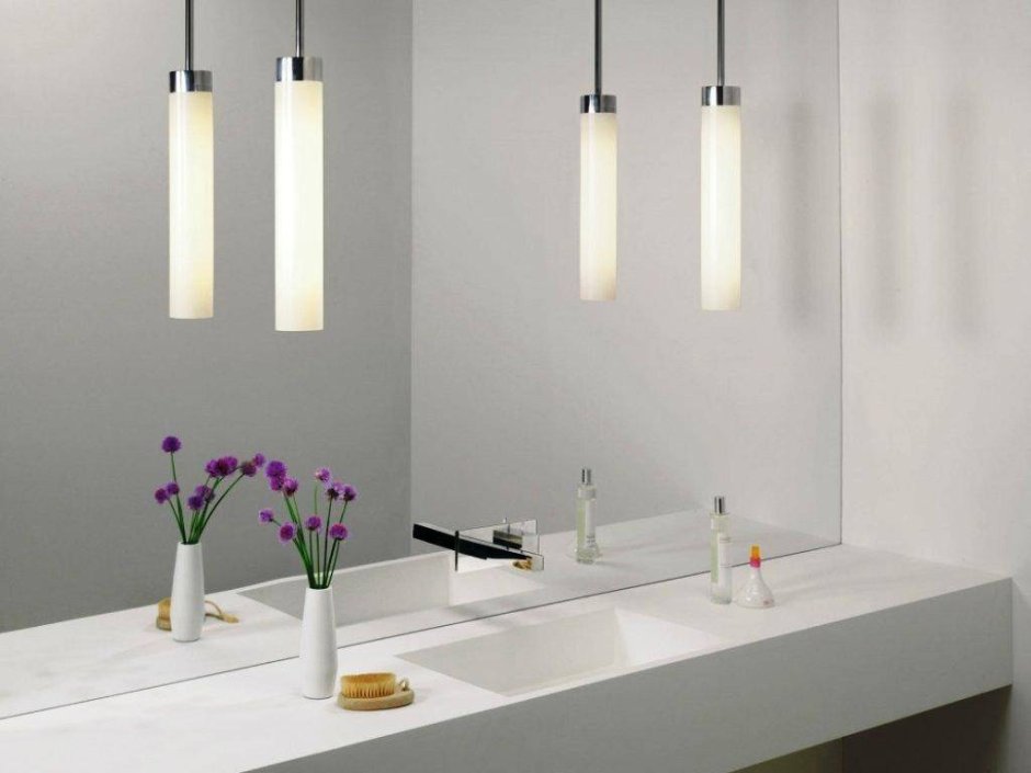 Красивые подвесные светильники в ванную комнату