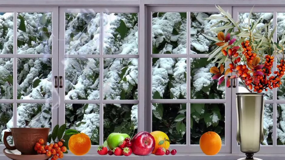 Красивое зимнее окно