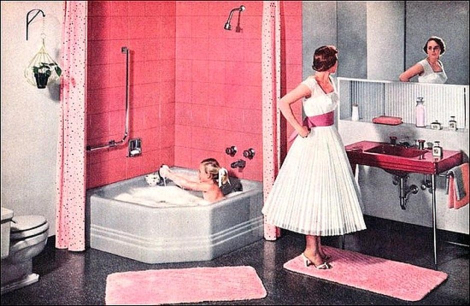 Ванная в стиле 50-х годов